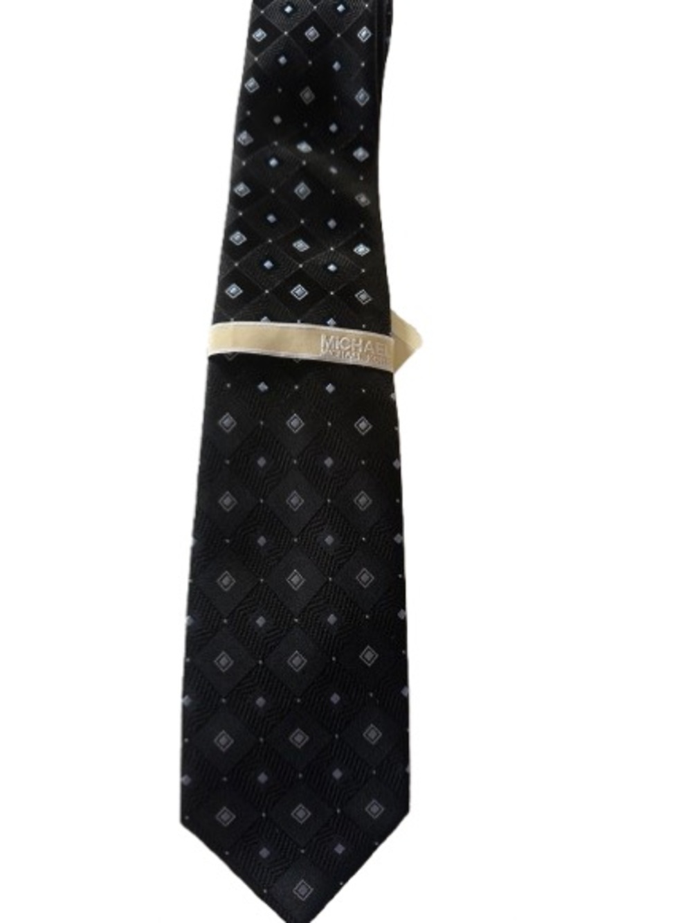 Michael Kors Black Tie with Subtle Diamond Motif